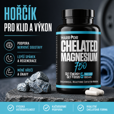 Hořčík v chelátové formě pro lepší vstřebatelnost, regeneraci a každodenní pohodu.