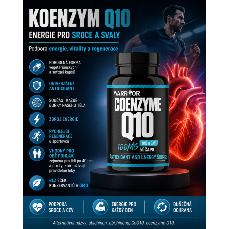 Koenzym Q10 pro kazdodenni energii a vitalitu. Podpora srdce, vykonu a regenerace pro aktivni zivot.