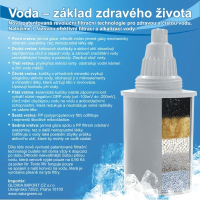 Alkalický vodní filtr - náhradní náplň - zelená