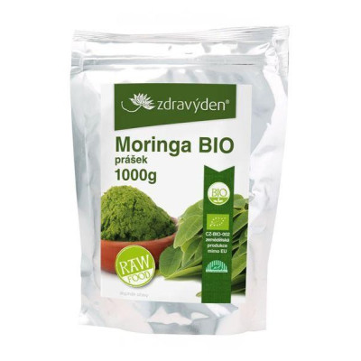 Zdravý den Moringa Bio Raw prášek 1000 g, Pegrastore.cz
