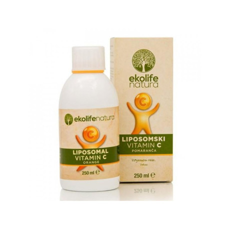 Ekolife Natura Liposomal Vitamin C 500mg 250ml pomeranč (Lipozomální vitamín C), Pegrastore.cz