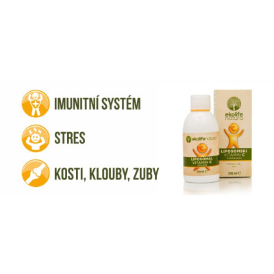 Ekolife Natura Liposomal Vitamin C 500mg 250ml pomeranč (Lipozomální vitamín C)