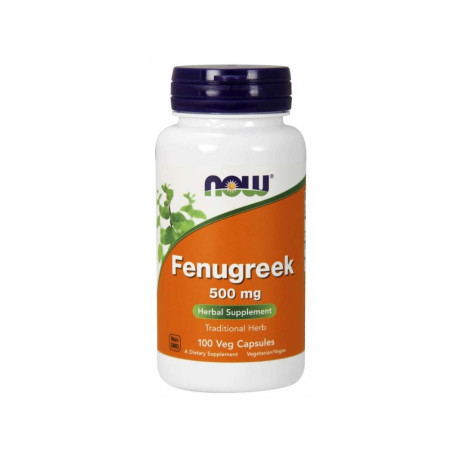 NOW Fenugreek (Pískavice řecké seno) extrakt, 500 mg, 100 rostlinných kapslí