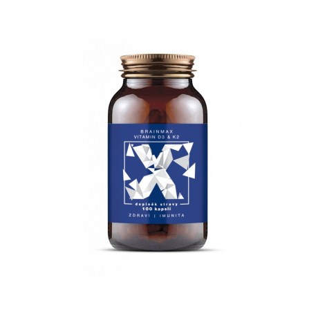 BrainMax Vitamin D3 & K2, D3 5000 IU / K2 jako MK7 150 mcg, 100 kapslí, PegraStore.cz
