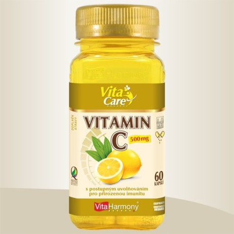 Vitaharmony Vitamin C 500 mg s postupným uvolňováním - 60 cps. PegraStore.cz