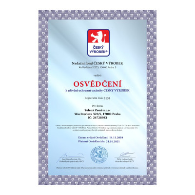 Zelená země CBG konopný olej 5% 10 ml