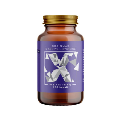 BrainMax N-Acetyl-L-Cysteine, NAC, 950 mg, 100 rostlinných kapslí, PegraStore.cz