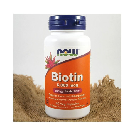 Now Foods Biotin 5000 μg 60 rostlinných kapslí