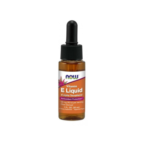 NOW Vitamin E Liquid 90 IU, Tekutý Vitamín E, 150 dávek, 30 ml.