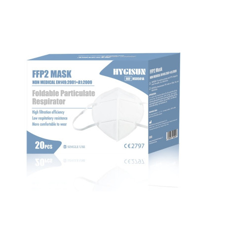 RESPIRÁTOR FFP2 HYGISUN 20KS, DAŇ PROMINUTA
