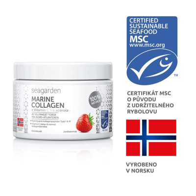Seagarden Marine Collagen + Vitamin C 150g jahoda