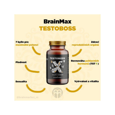 BrainMax Testoboss, 100 vegan kapslí