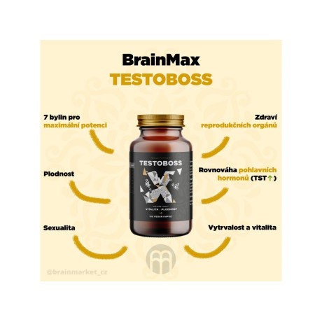 BrainMax Testoboss, 100 vegan kapslí