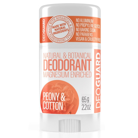 DEOGUARD PŘÍRODNÍ TUHÝ DEODORANT - PIVOŇKA A KVĚT BAVLNY 65G