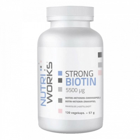 NutriWorks Strong Biotin 5500µg 120 kapslí, PegraStore.cz