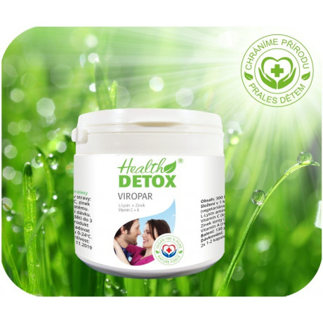 Health detox Viropar, L-Lysin + zinek, vitamín C + A  300 cps.