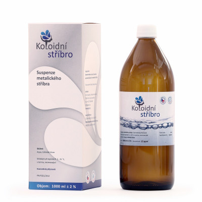 Koloidní stříbro 1000 ml | Přírodní antimikrobiální roztok | PegraStore