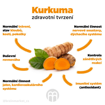 BrainMax Pure Kurkuma BIO prášek, 100 g