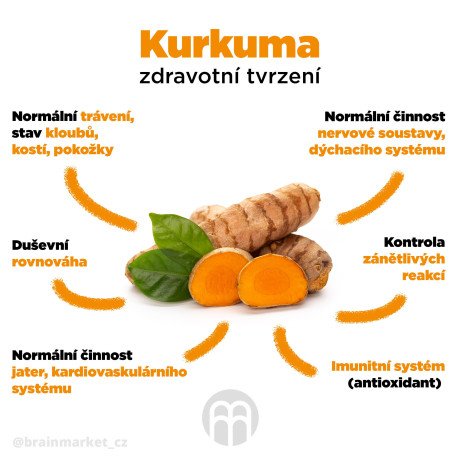 BrainMax Pure Kurkuma BIO prášek, 100 g