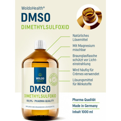 WoldoHealth DMSO dimethylsulfoxid 99,9% 1000 ml
