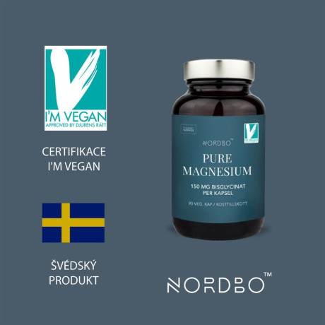 Nordbo Pure Magnesium 90 kapslí (Hořčík)