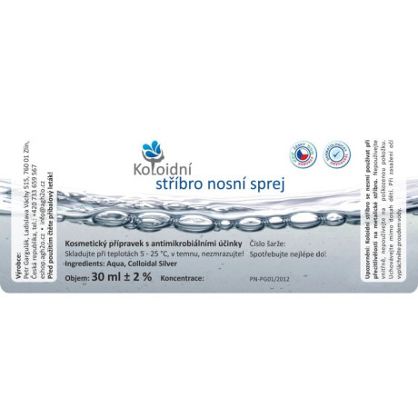 Koloidní stříbro 30 ml s aplikátorem | Přírodní antibiotikum | Pegrastore