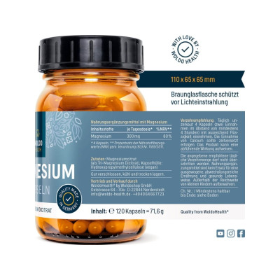 Woldo Hořčík Tri-Magnesium dicitrát 120 kapslí