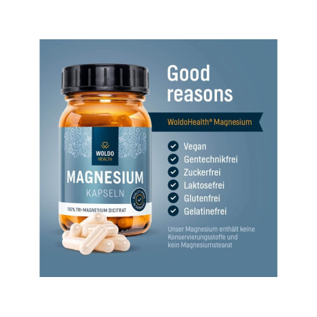 Woldo Hořčík Tri-Magnesium dicitrát 120 kapslí