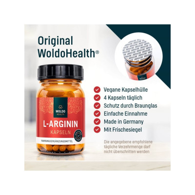 WoldoHealth L-Arginin HCL 120 kapslí