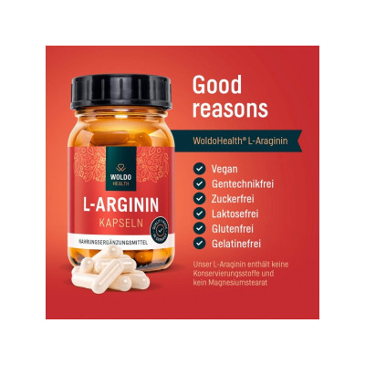 WoldoHealth L-Arginin HCL 120 kapslí