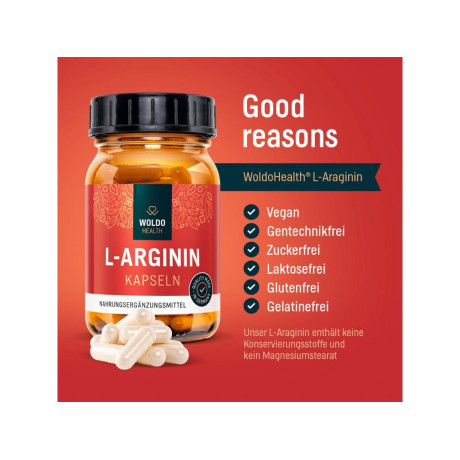 WoldoHealth L-Arginin HCL 120 kapslí