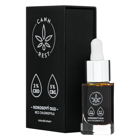 Cannrest 2% CBD + 5% CBG kokosový olej 15 ml