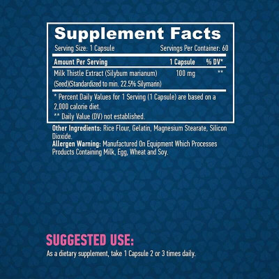 HAYA LABS MILK THISTLE 100MG 60 caps