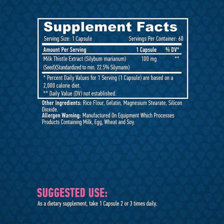 HAYA LABS MILK THISTLE 100MG 60 caps