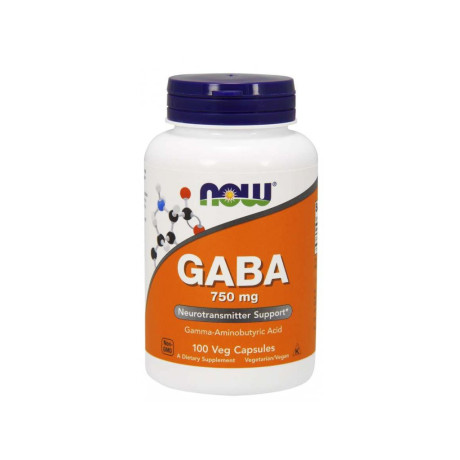 NOW GABA (kyselina gama-aminomáselná) 750 mg, 100 kapslí