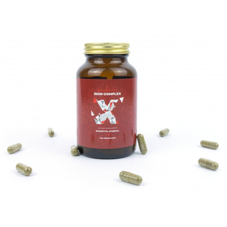 BrainMax Iron Complex, železo bisglycinát, 25 mg, 100 rostlinných kapslí