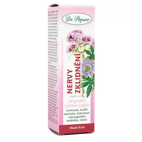Dr. Popov Nervy zklidnění, originální bylinné kapky, 50 ml, PegraStore.cz