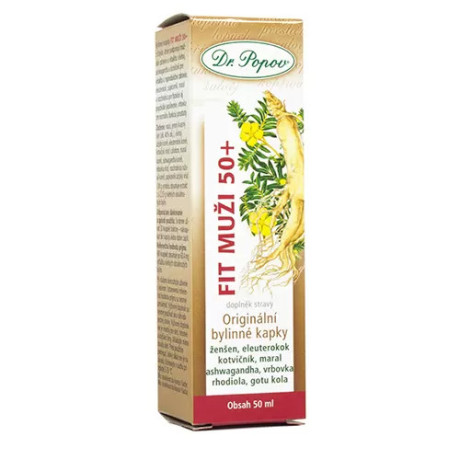 Dr. Popov Fit muži 50+, originální bylinné kapky, 50 ml, pegrastore.cz