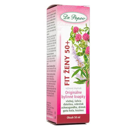 Dr.Popov Fit ženy 50+, originální bylinné kapky, 50 ml, PegraStore.cz