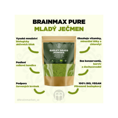 BrainMax Pure Mladý ječmen BIO, 250 g