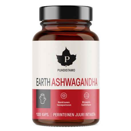 Puhdistamo Earth Ashwagandha BIO 120 kapslí