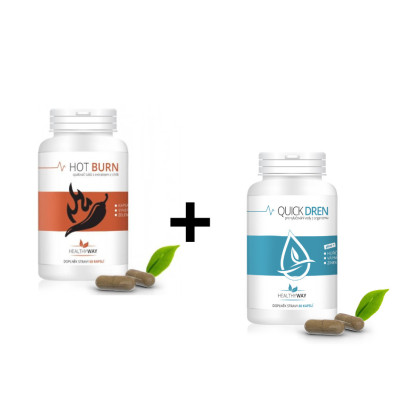 HOT BURN, SPALOVAČ TUKŮ + Quick Dren, dvojbalení 2x60 tablet, PegraStore.cz