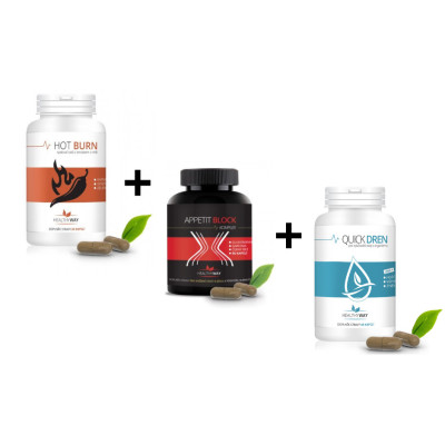 Appetit block komplex 90 kapslí, Hot Burn, 60 kapslí a  Quick dren 60 kapslí, PegraStore.cz
