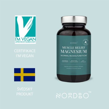 Nordbo Magnesium Muscle Relief 90 kapslí