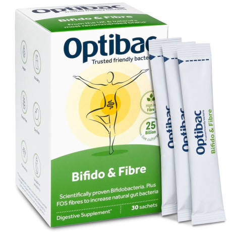 Optibac Bifido & Fibre (Probiotika při zácpě) 30 x 6g sáček