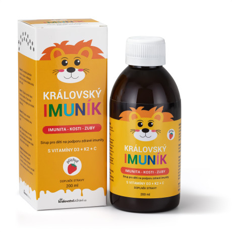 Královský Imuník - dětský sirup pro zdravou imunitu + (Vitamín D3 + K2 + C), 200ml, PegraStore.cz