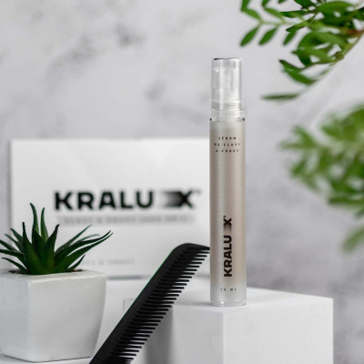 Kralux –⁠ sérum na vlasy a vousy proti šedinám a vypadávání, 2 x 15 ml