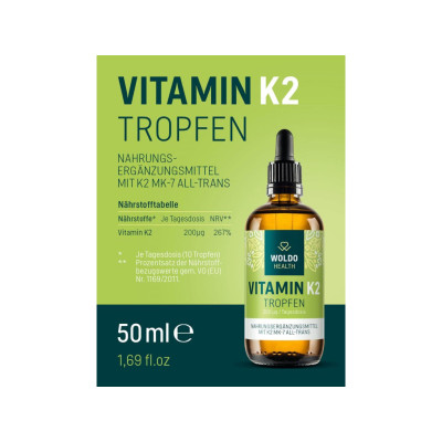 Woldo tekutý vitamín K2 MK7 50ml - 200 μg