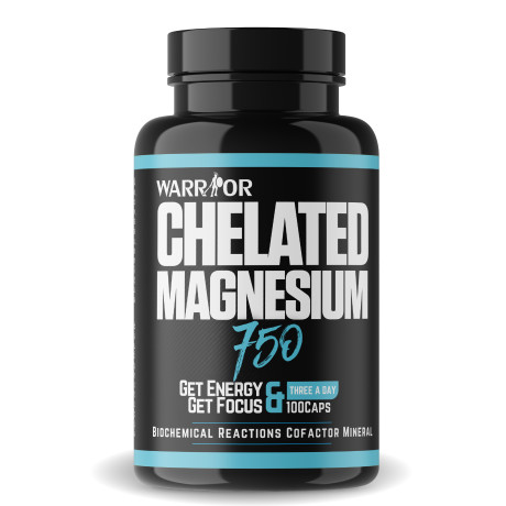 Warrior Chelated Magnesium 750 - magnézium chelát kapslí, PegraStore.cz