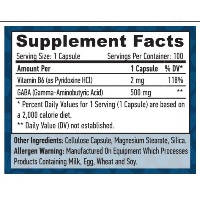HAYA LABS GABA + B6 500MG